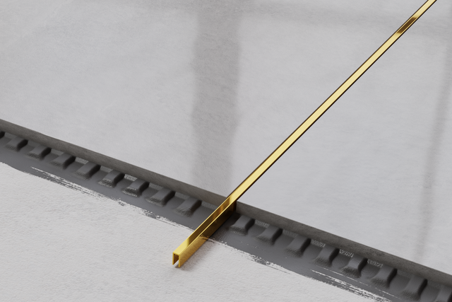 Profilo U di raccordo in acciaio inossidabile rettificato oro lucido