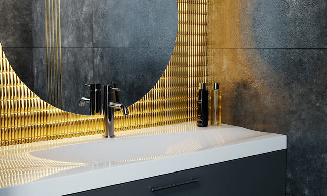 Mosaico in vetro su rete per bagno o cucina 30 cm x 30 cm - Frank Baum