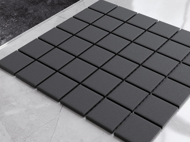 Mosaïque en céramique sur filet pour salle de bain ou cuisine 30 cm x 30 cm - Volcanic beach