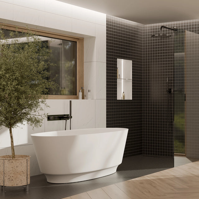 Mosaico de cerámica en malla para baño o cocina 30 cm x 30 cm - Volcanic beach