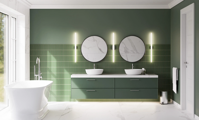 Mosaico su rete in ceramica per bagno o cucina 29.5 cm x 29.0 cm - Emerald piano