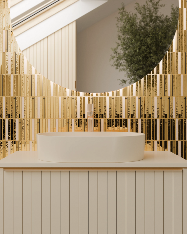 Mosaico in vetro su rete per bagno o cucina 30.5 cm x 29.5 cm - Egyptian Piano