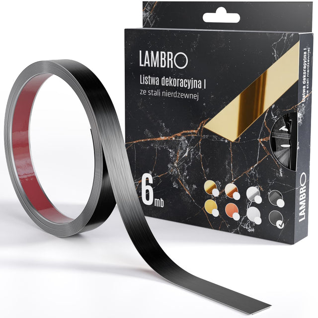 Selbstklebender Dekorstreifen, 6 m - Satin Schwarz