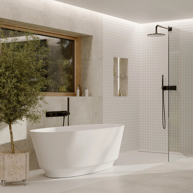 Mosaik aus Keramik auf Netz für Bad oder Küche 30,2 cm x 30,2 cm - Dolomiti