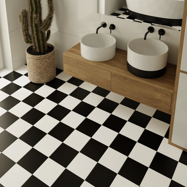 Azulejo decorativo de gres porcelánico 20 cm x 20 cm, clase I - Obsidian