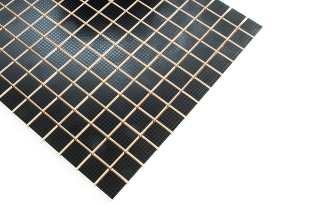 Ceramic mosaic on mesh for bathroom or kitchen 30 cm x 30 cm - Total black