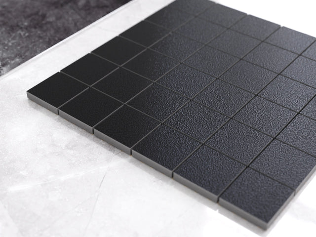 Mosaico su rete in gres per bagno o cucina 30 cm x 30 cm - Dark chalk