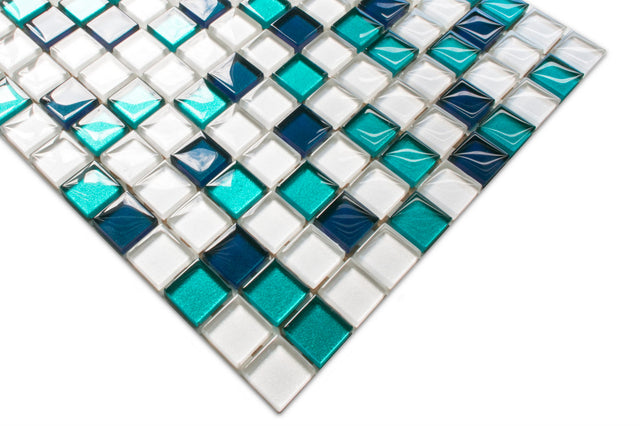 Glass mosaic on mesh for bathroom or kitchen 30 cm x 30 cm - Rio De Janeiro