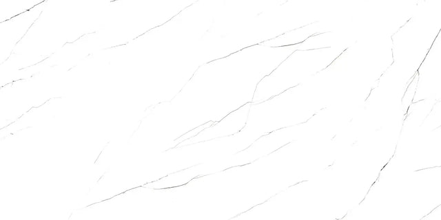 Baldosa rectificada para suelo o pared interior o exterior 60 cm x 120 cm - Classic carrara white