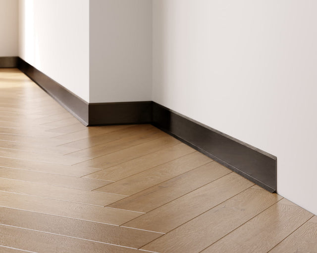 Skirting Board F and accessories in steel 270 cm - Satin black