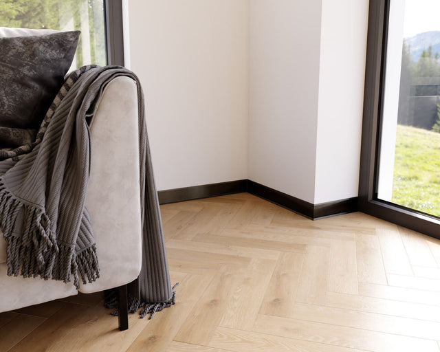 Skirting Board F and accessories in steel 270 cm - Satin black