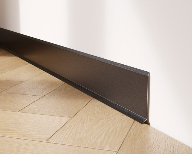 Skirting Board F and accessories in steel 270 cm - Satin black