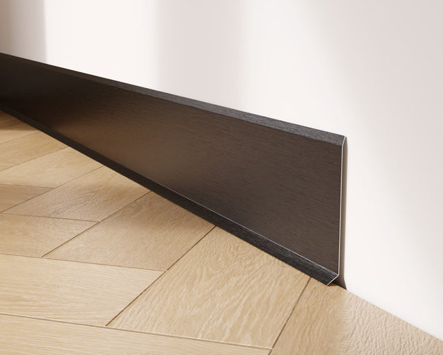 Skirting Board F and accessories in steel 270 cm - Satin black