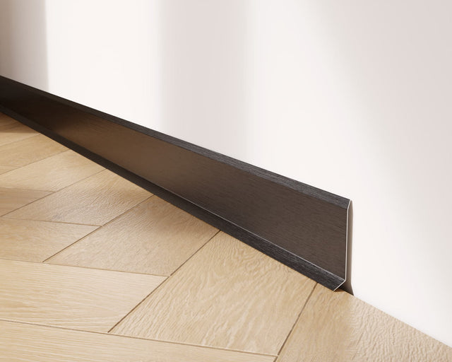 Skirting Board F and accessories in steel 270 cm - Satin black