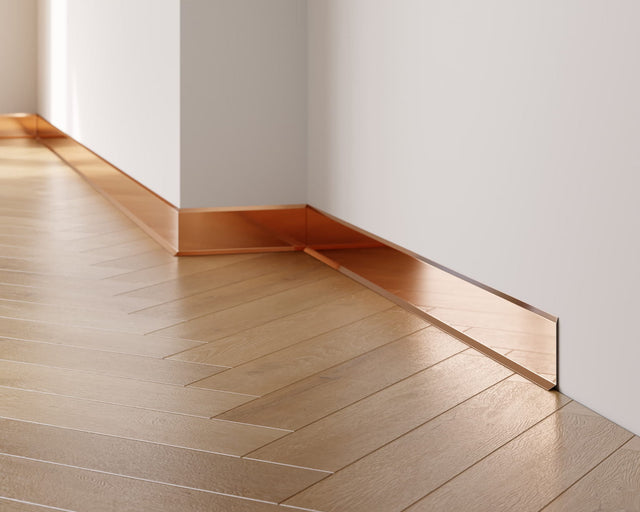 Battiscopa F e accessori in acciaio 270 cm - Rame lucido