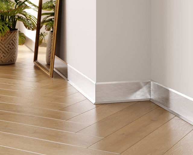 Plinthe F et accessoires en acier 270 cm - Argent satiné