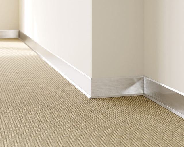 Sockelleiste F und Zubehör aus Stahl 270 cm - Satin Silber