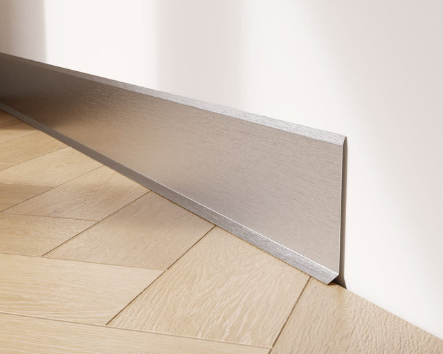 Sockelleiste F und Zubehör aus Stahl 270 cm - Satin Silber