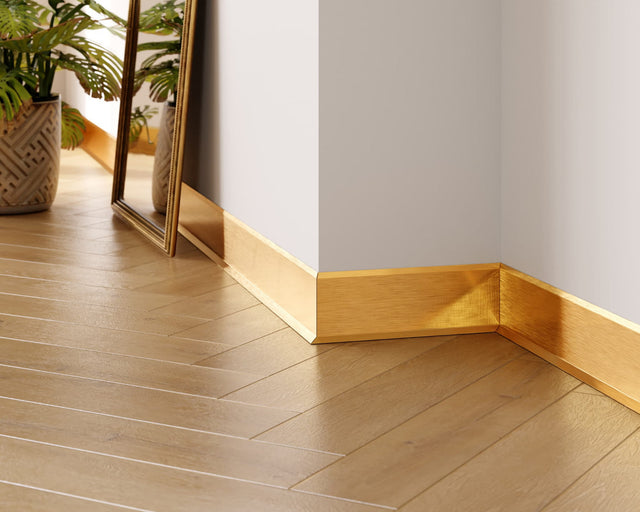 Plinthe F et accessoires en acier 270 cm - Or satiné