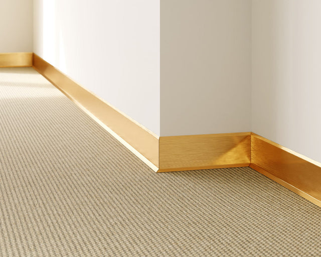 Skirting Board F and accessories in steel 270 cm - Satin gold