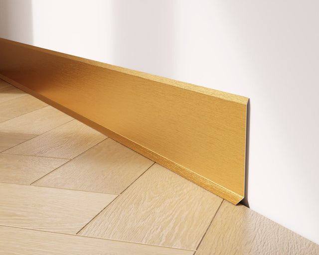 Skirting Board F and accessories in steel 270 cm - Satin gold