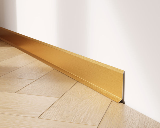 Skirting Board F and accessories in steel 270 cm - Satin gold