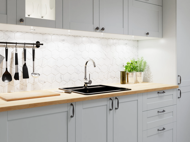 Mosaico in ceramica su rete per bagno e cucina in ceramica 25.5 cm x 29.2 cm - Marble venom