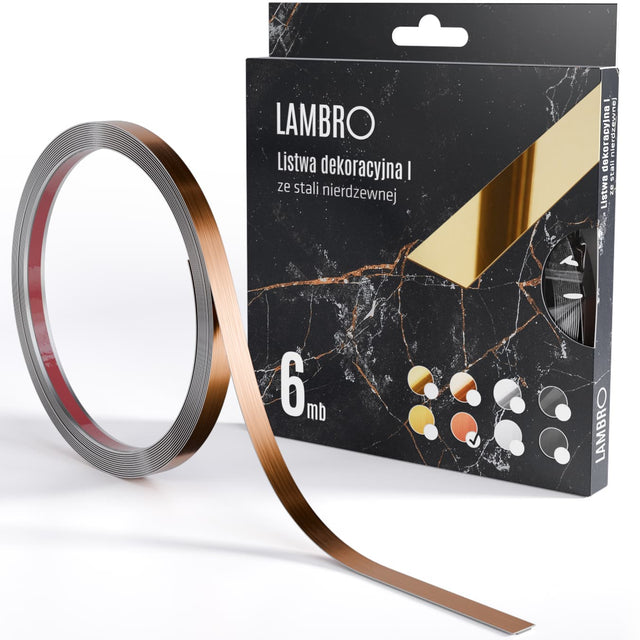 Bande décorative autocollante, 6 m - Cuivre satiné