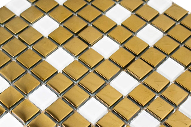 Mosaico de vidrio en malla para baño o cocina 30 cm x 30 cm – Taj Mahal