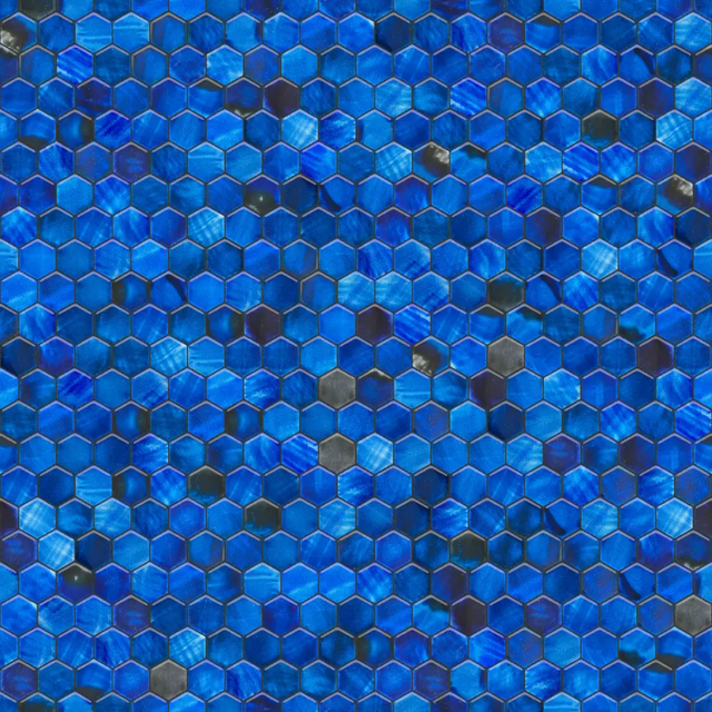 Mosaico in ceramica esagonale su rete per bagno o cucina 27 cm x 31.2 cm - Mixed ocean hive