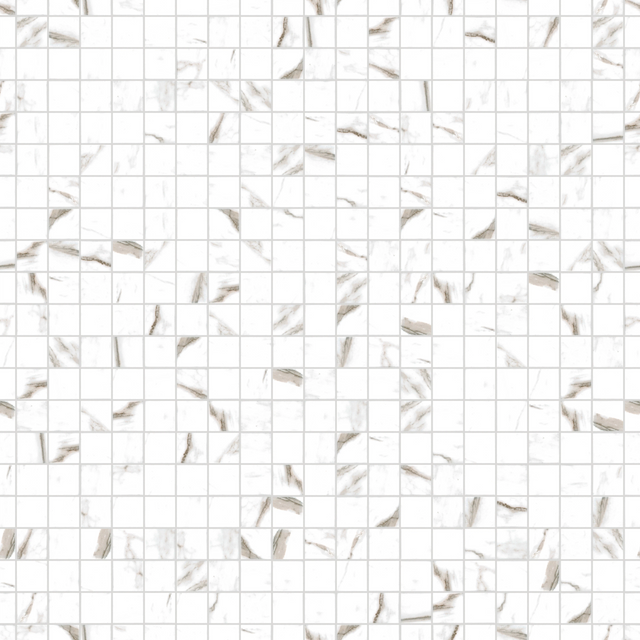 Mosaico de cerámica sobre malla para baño o cocina 30,5 cm x 30,5 cm - Marble Square