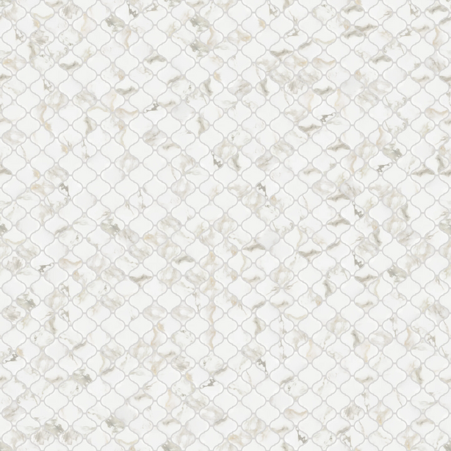 Mosaico de cerámica en malla para baño o cocina 28.2 cm x 30 cm - Marble Arabesque