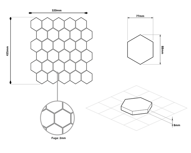 Pressed glass mosaic on mesh for bathroom and kitchen 43.5 cm x 32 cm - White garden