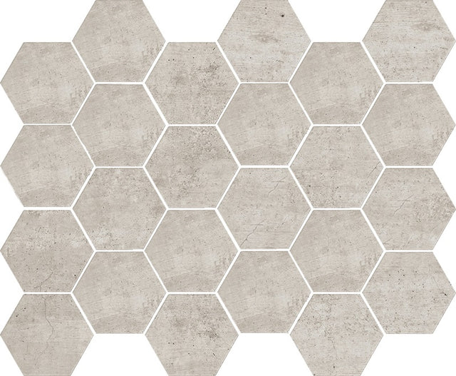 Mosaïque en verre pressé sur filet pour salle de bain et cuisine 43,5 cm x 32 cm - Taupe pierre clair mat