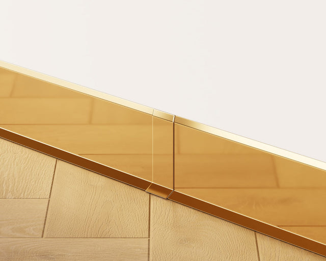 Skirting Board F and accessories in steel 270 cm - Glossy Gold