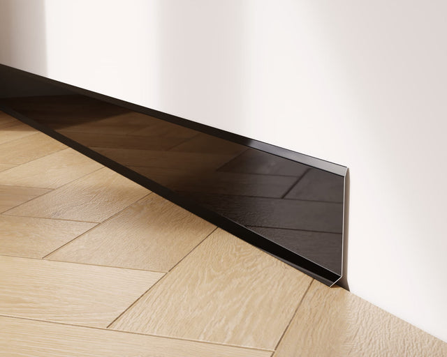 Zócalo F y accesorios en acero 270 cm - Negro brillante