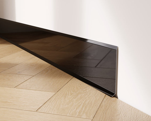 Zócalo F y accesorios en acero 270 cm - Negro brillante