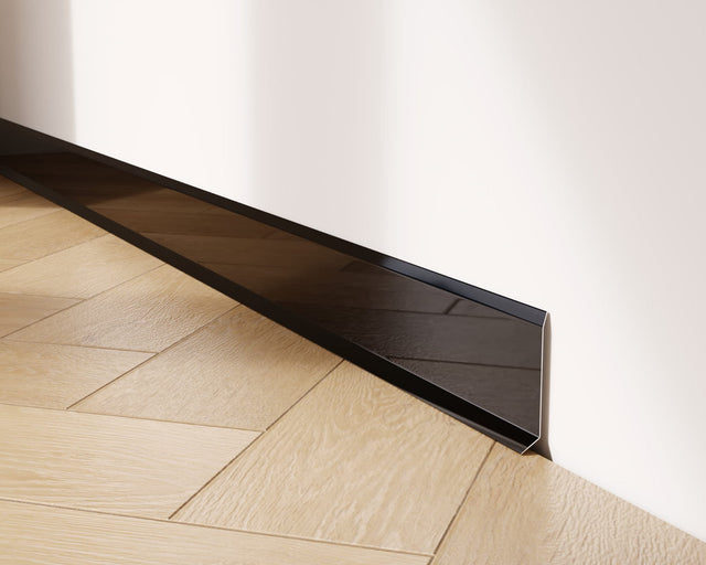 Zócalo F y accesorios en acero 270 cm - Negro brillante