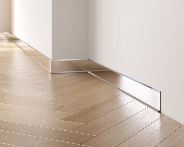 Battiscopa F e accessori in acciaio 270 cm - argento lucido