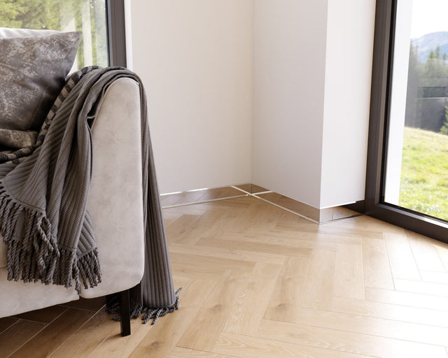 Battiscopa F e accessori in acciaio 270 cm - argento lucido