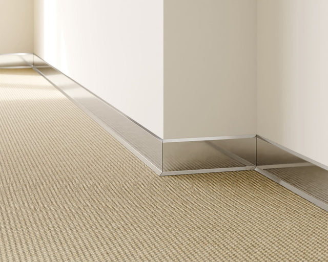 Battiscopa F e accessori in acciaio 270 cm - argento lucido