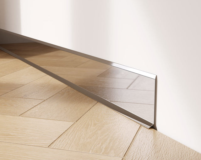 Battiscopa F e accessori in acciaio 270 cm - argento lucido