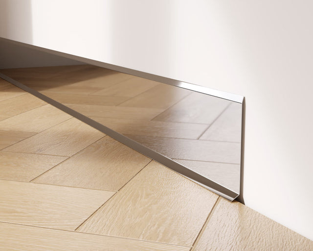 Battiscopa F e accessori in acciaio 270 cm - argento lucido