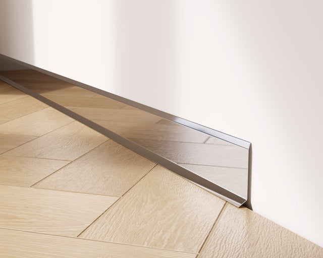 Battiscopa F e accessori in acciaio 270 cm - argento lucido