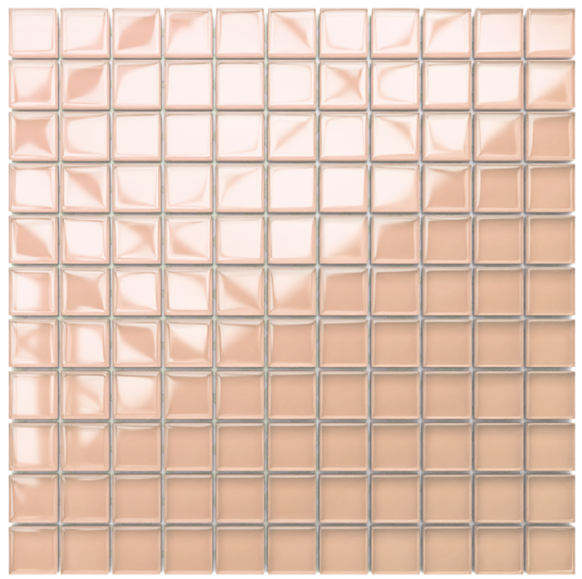 Glass mosaic on mesh for bathroom or kitchen 30 cm x 30 cm - Salmon