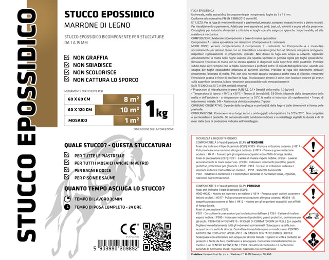 Mastic époxy bicomposant pour joints de 1 à 15 mm - couleur bois