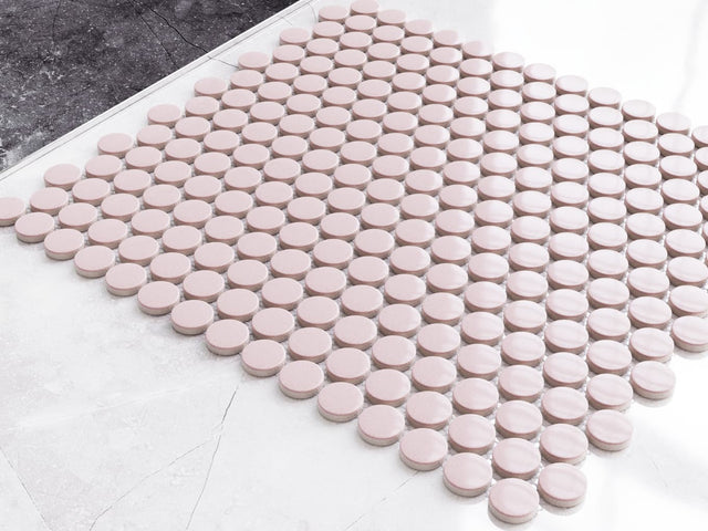 Mosaico de cerámica en red para baño o cocina 29.3 cm x 31.7 cm - Pantera rosa