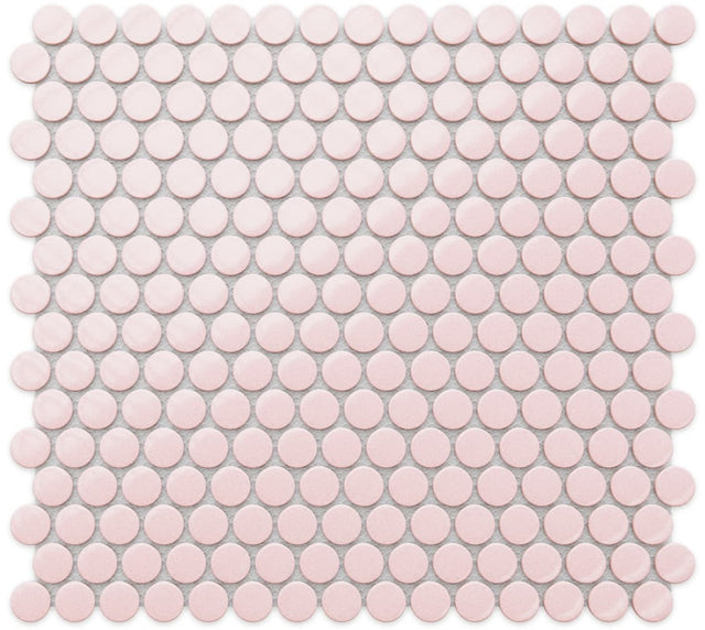 Ceramic mosaic on mesh for bathroom or kitchen 29.3 cm x 31.7 cm - Pink panther