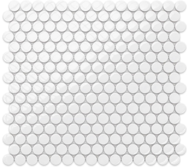 Ceramic mosaic on mesh for bathroom or kitchen 29.3 cm x 31.7 cm - Snowballs