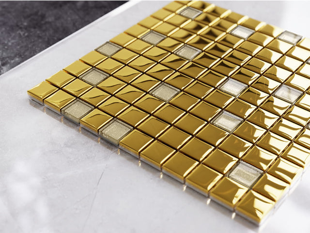 Mosaico in vetro su rete per bagno o cucina 30 cm x 30 cm - Pantheon